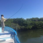 fly fishing boat mangroves in magdalena bay baja